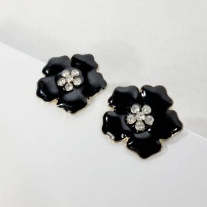 Black Flower Stud Earrings